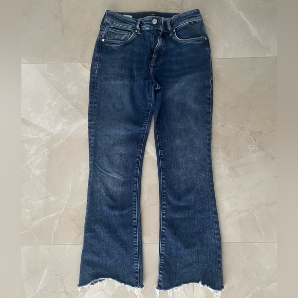 Mavi Woman’s Jeans Size 26/27 Dark Blue Color Denim Anika High Rise Crop Flare - Picture 1 of 6